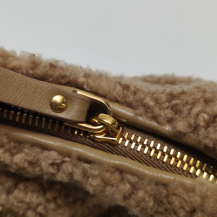 MIU MIU Shearling Wander Top-Handle Bag