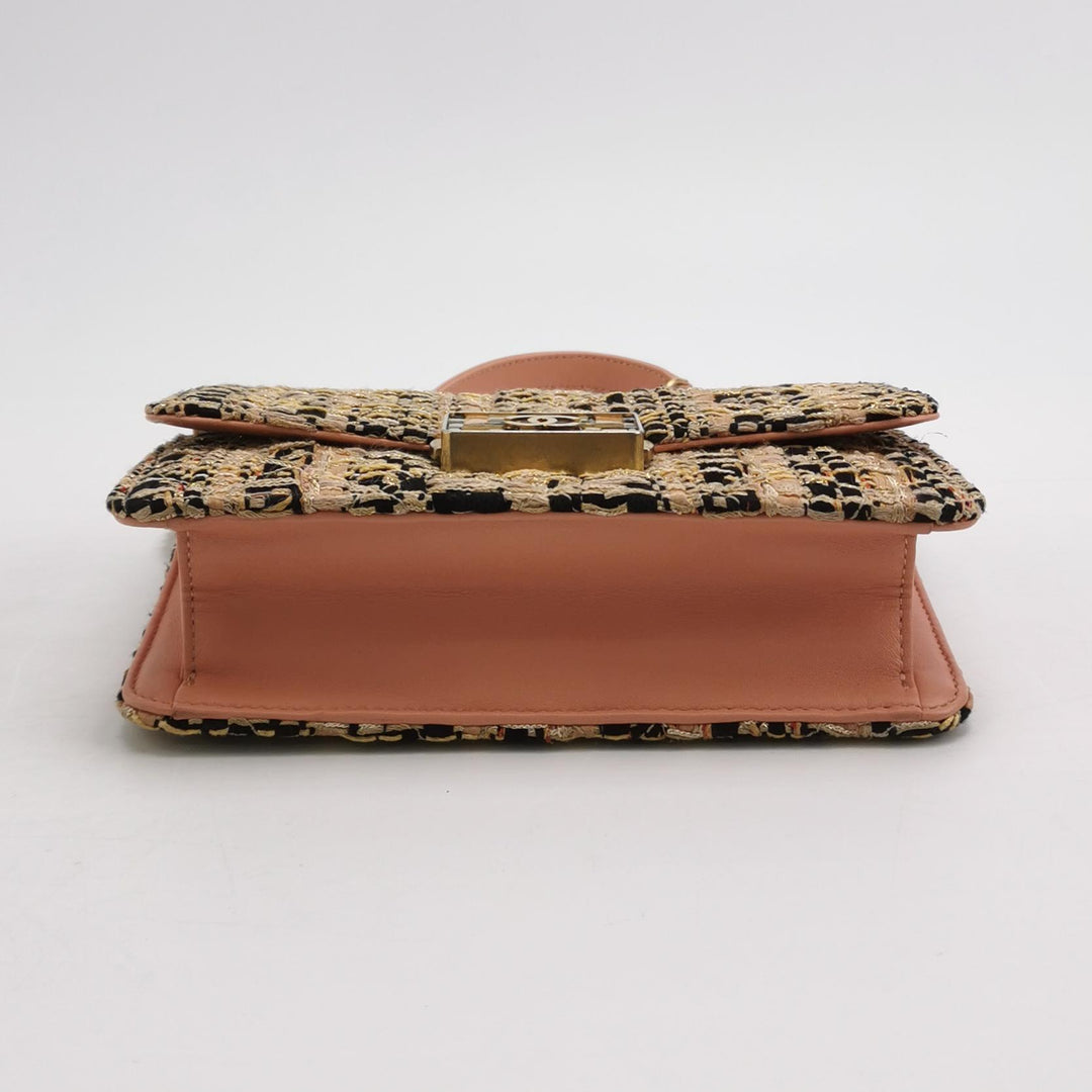Chanel Beauty Lock Flap In Pink Tweed Bag