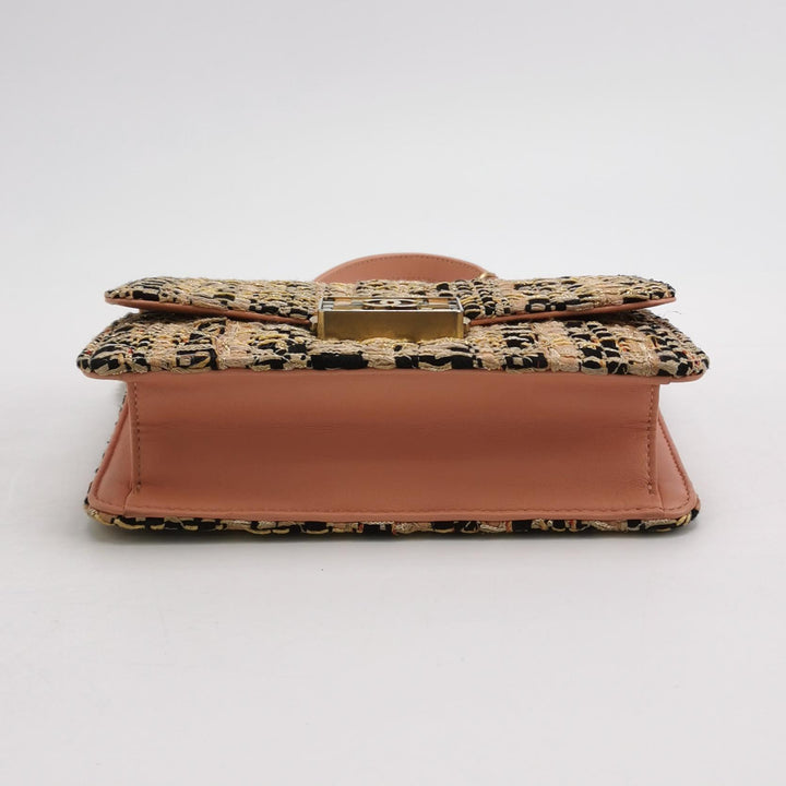 Chanel Beauty Lock Flap In Pink Tweed Bag