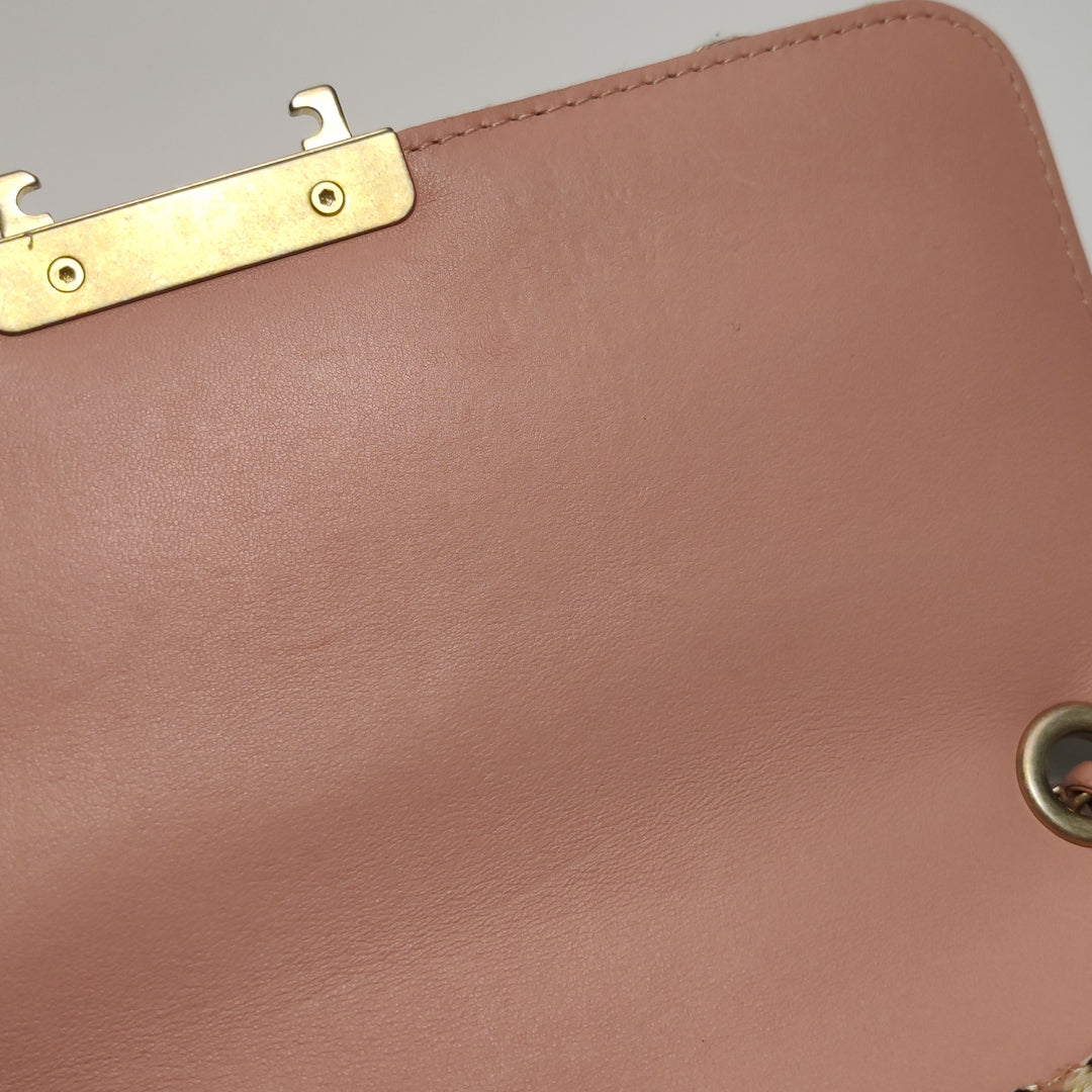 Chanel Beauty Lock Flap In Pink Tweed Bag