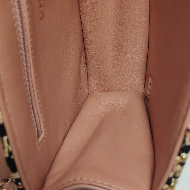 Chanel Beauty Lock Flap In Pink Tweed Bag