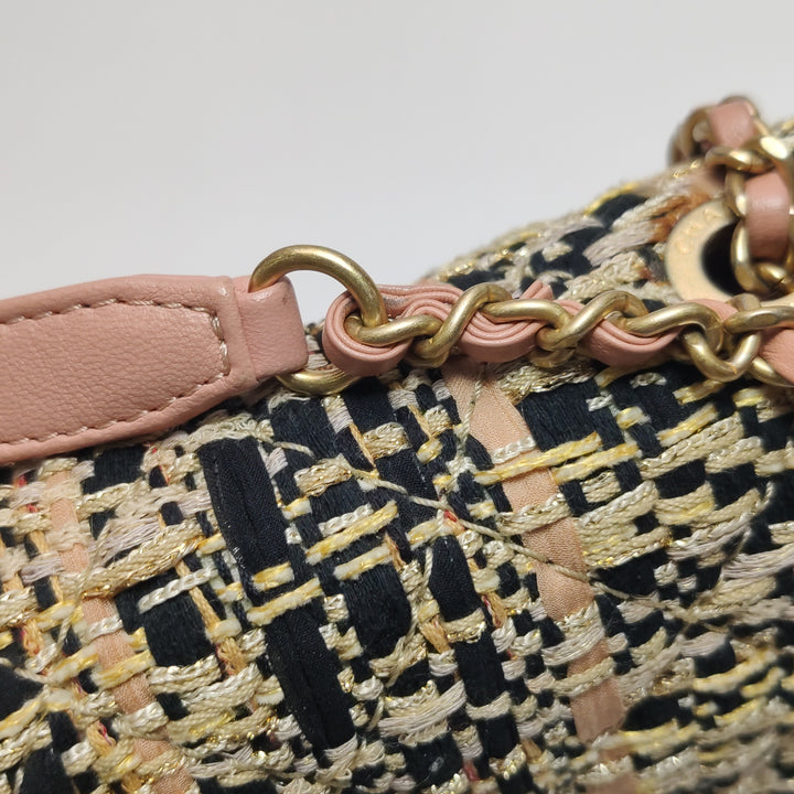 Chanel Beauty Lock Flap In Pink Tweed Bag