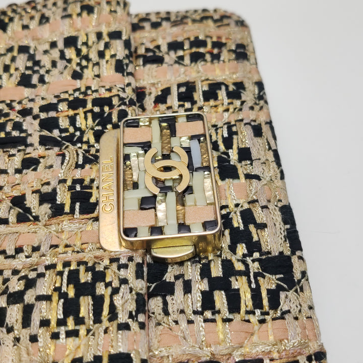 Chanel Beauty Lock Flap In Pink Tweed Bag