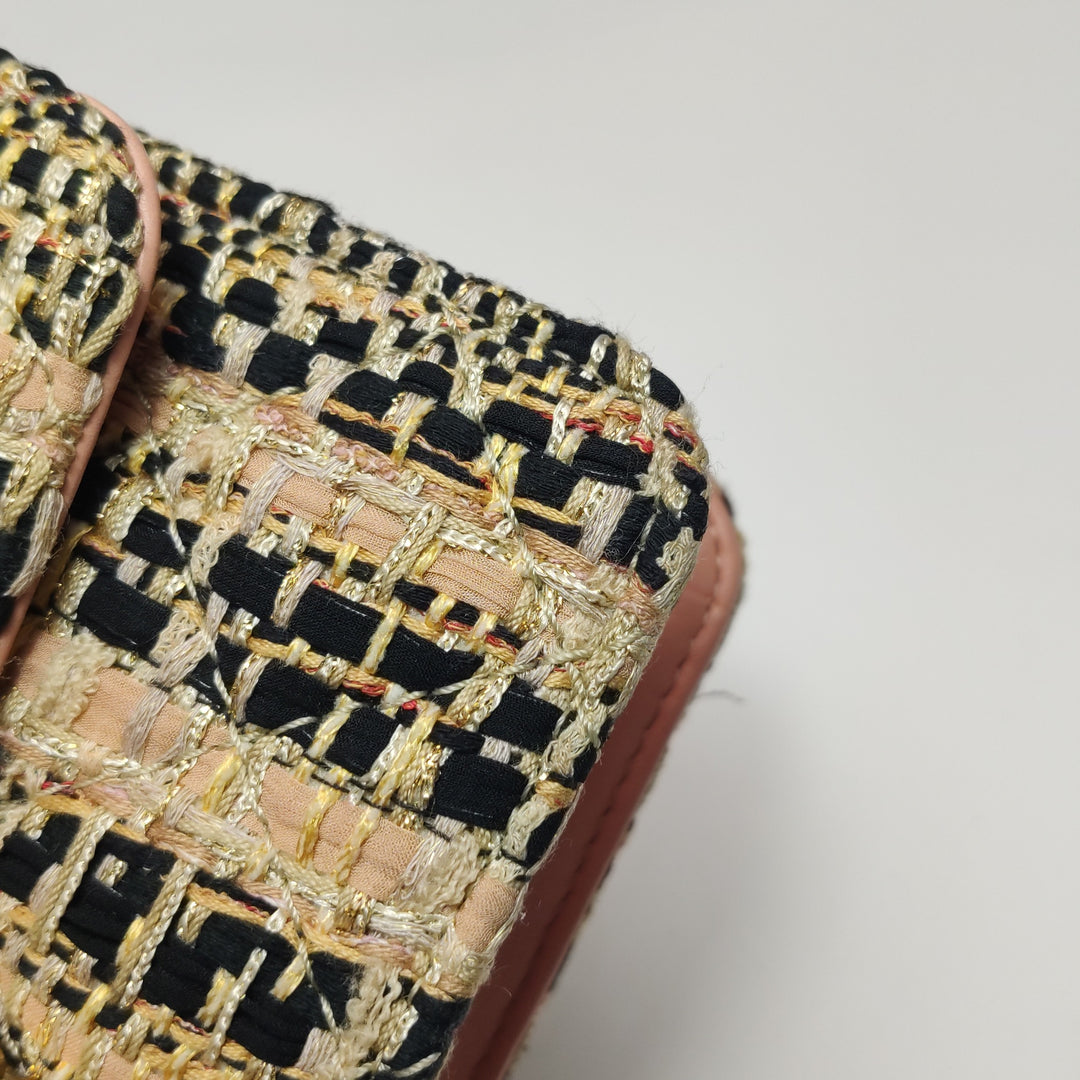 Chanel Beauty Lock Flap In Pink Tweed Bag