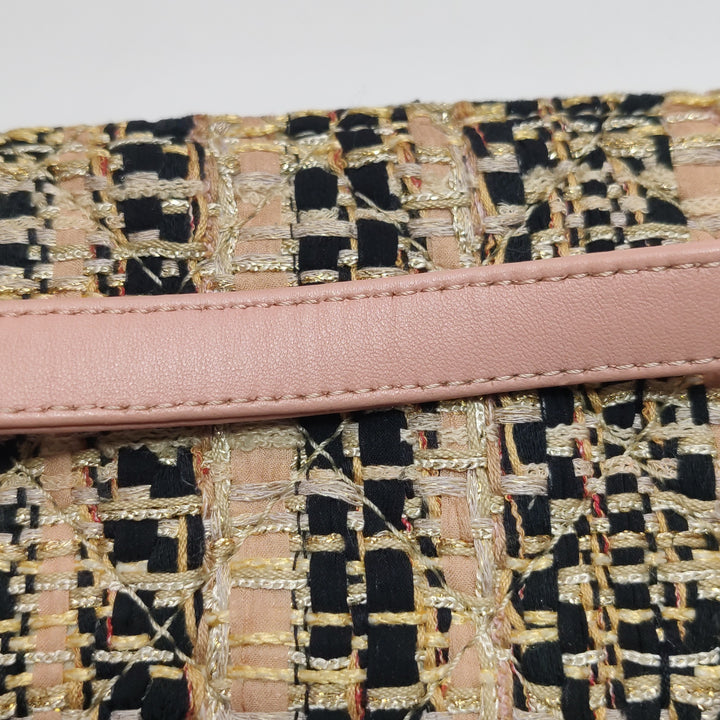 Chanel Beauty Lock Flap In Pink Tweed Bag