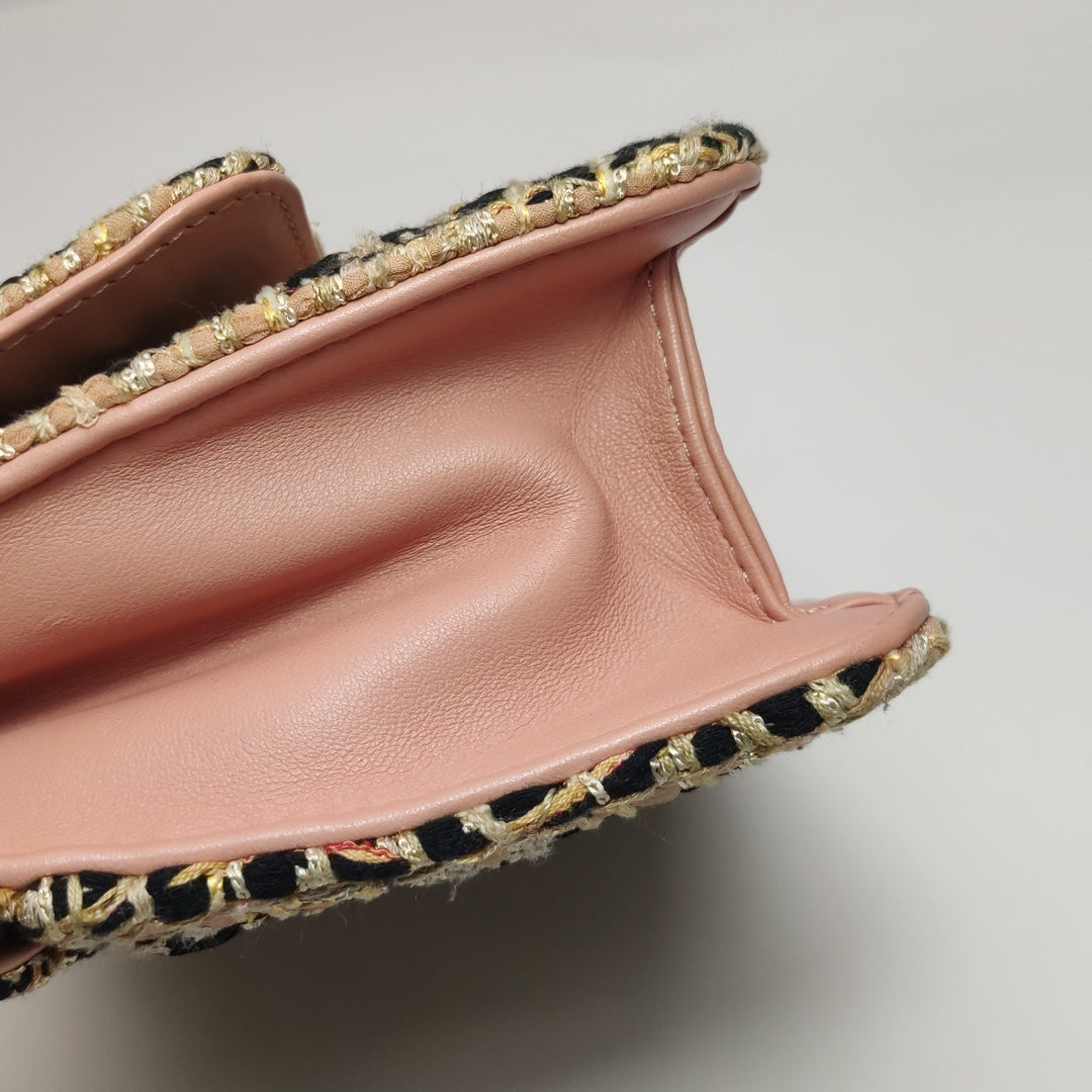 Chanel Beauty Lock Flap In Pink Tweed Bag