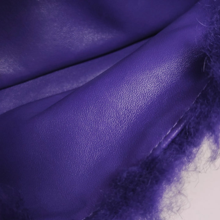 Chanel Flap Bag Quilted Shearling with Lambskin In Purple