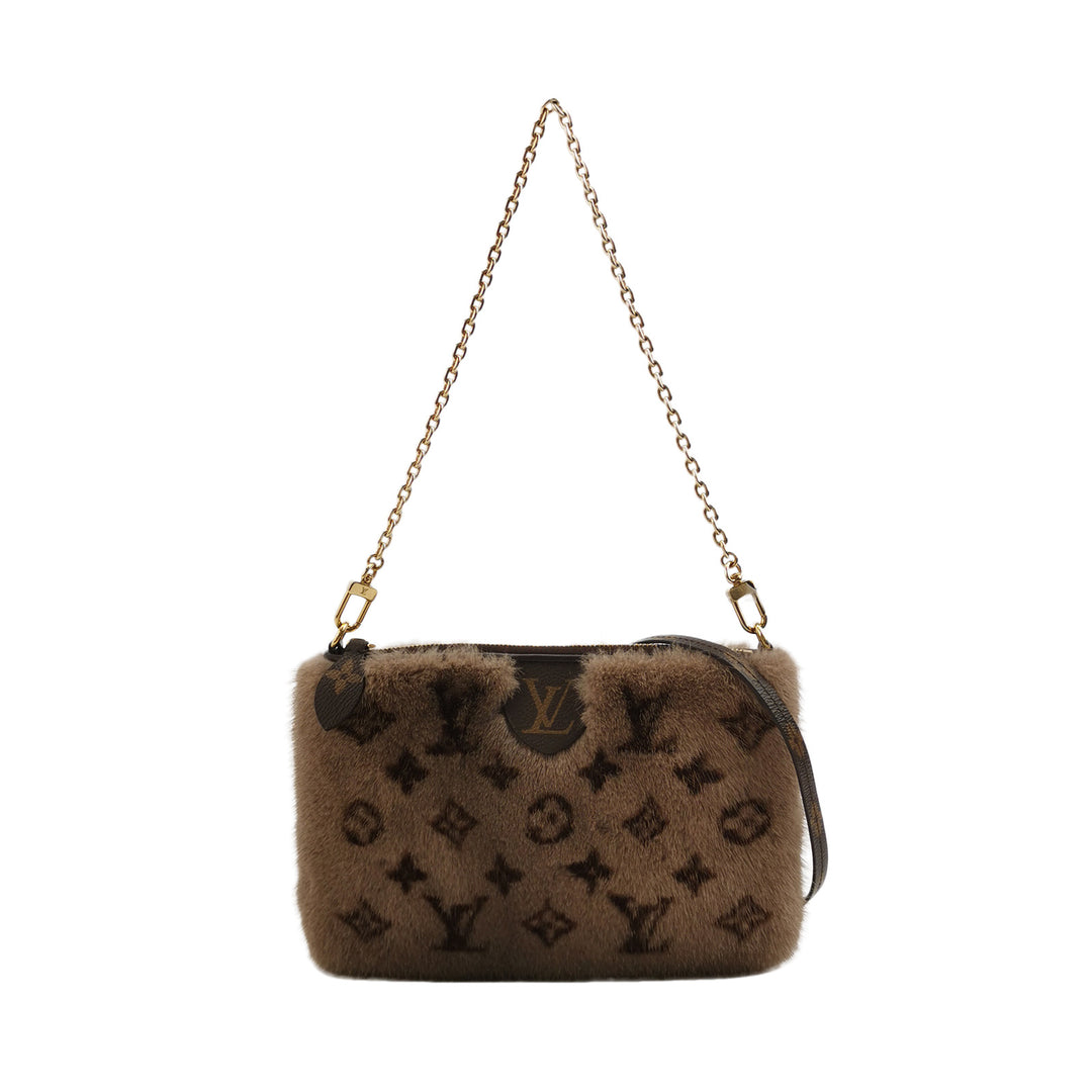 Louis Vuitton Monogram Mink Milla Pochette Vision Gold Hardware