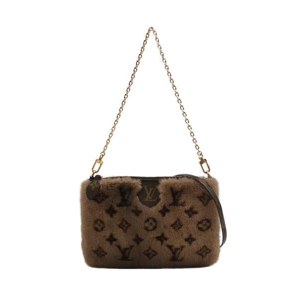 Louis Vuitton Monogram Mink Milla Pochette Vision Gold Hardware