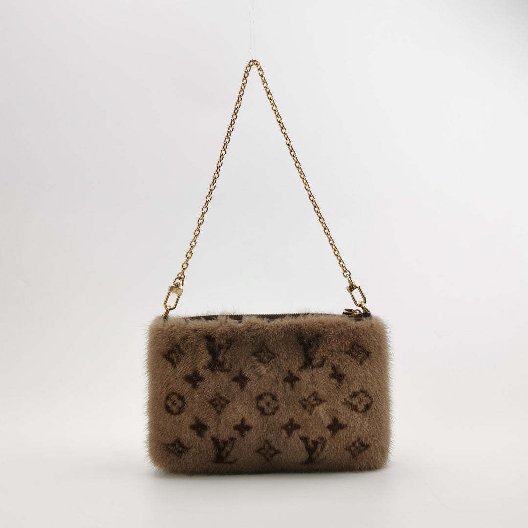 Louis Vuitton Monogram Mink Milla Pochette Vision Gold Hardware