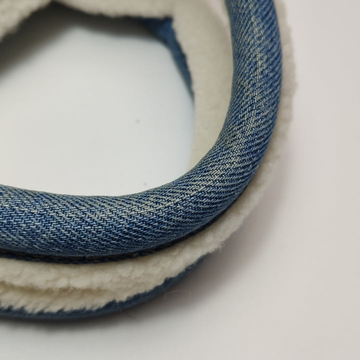 Chanel Denim Shearling Hieroglyph Patchwork Tote