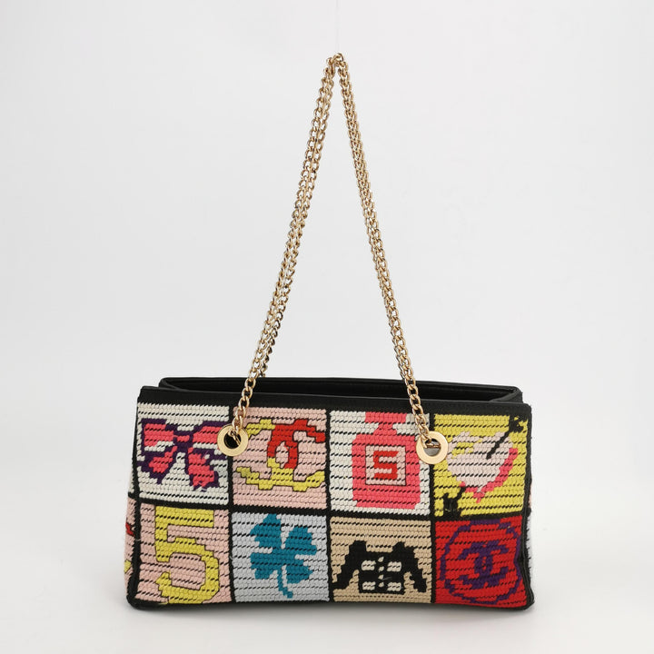 Chanel Precious Symbols Multicolour Needlepoint Bag