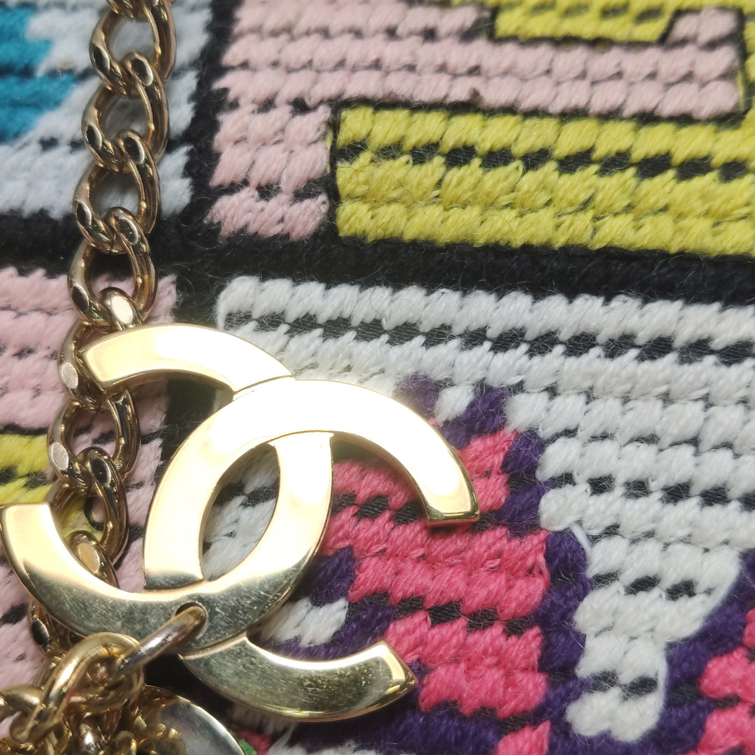 Chanel Precious Symbols Multicolour Needlepoint Bag