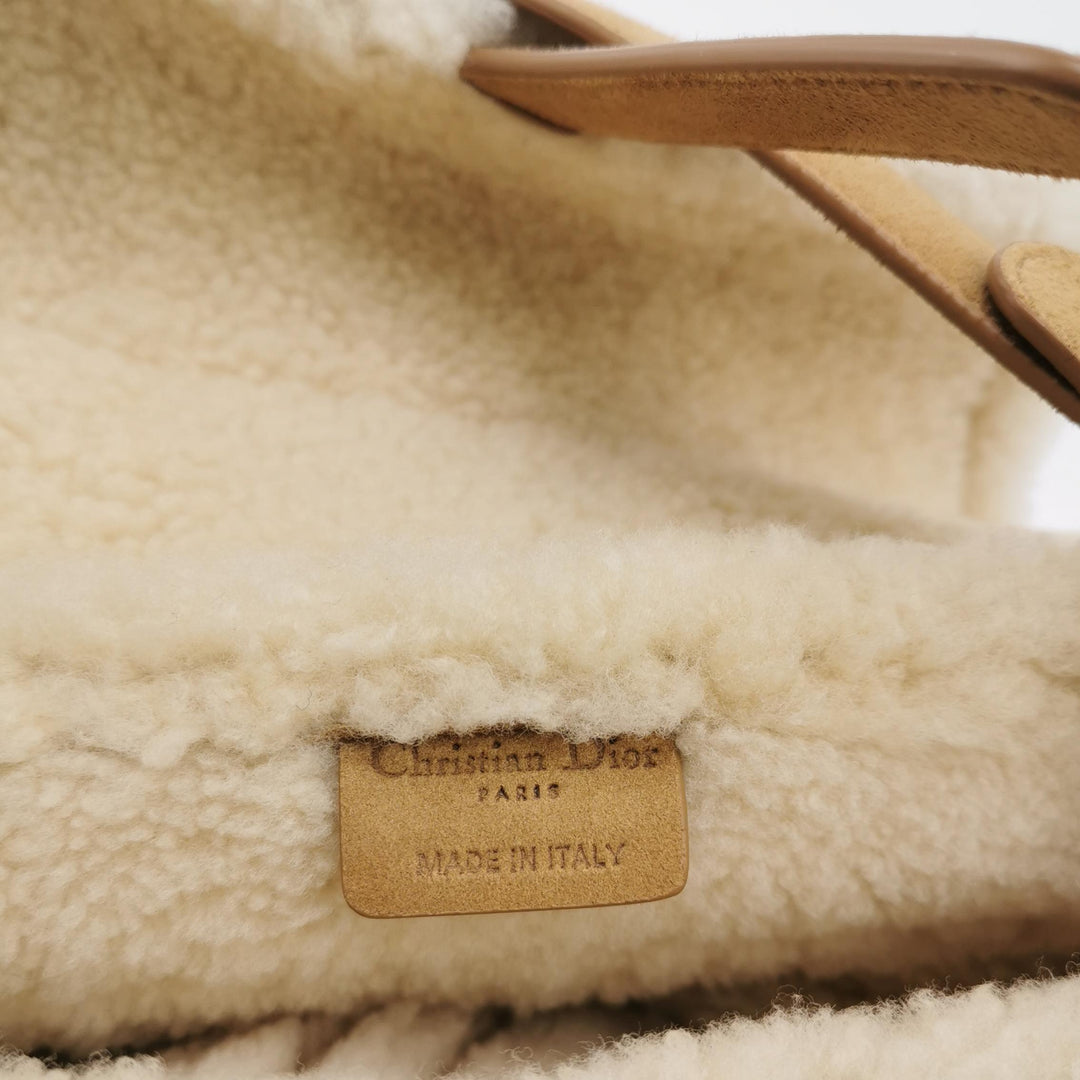 Dior Camel Shearling Saddle Bag