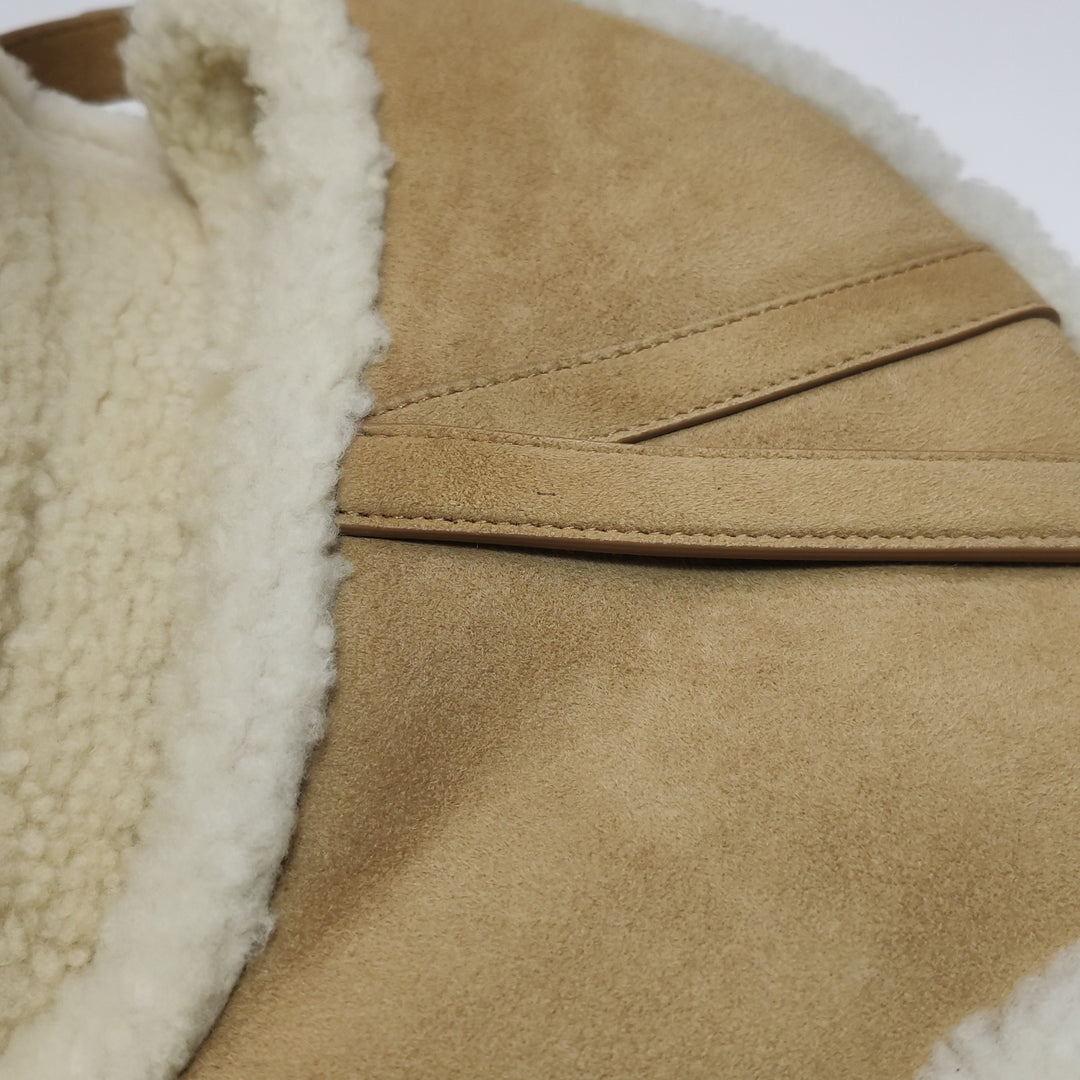 Dior Camel Shearling Saddle Bag