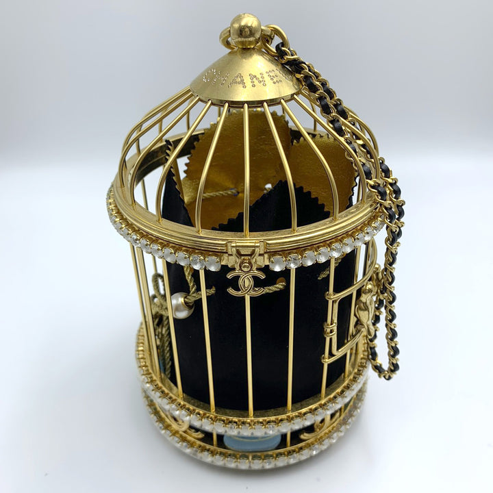 Chanel Bird Cage Minaudiere in Strass and Enamel with Gold Hardware