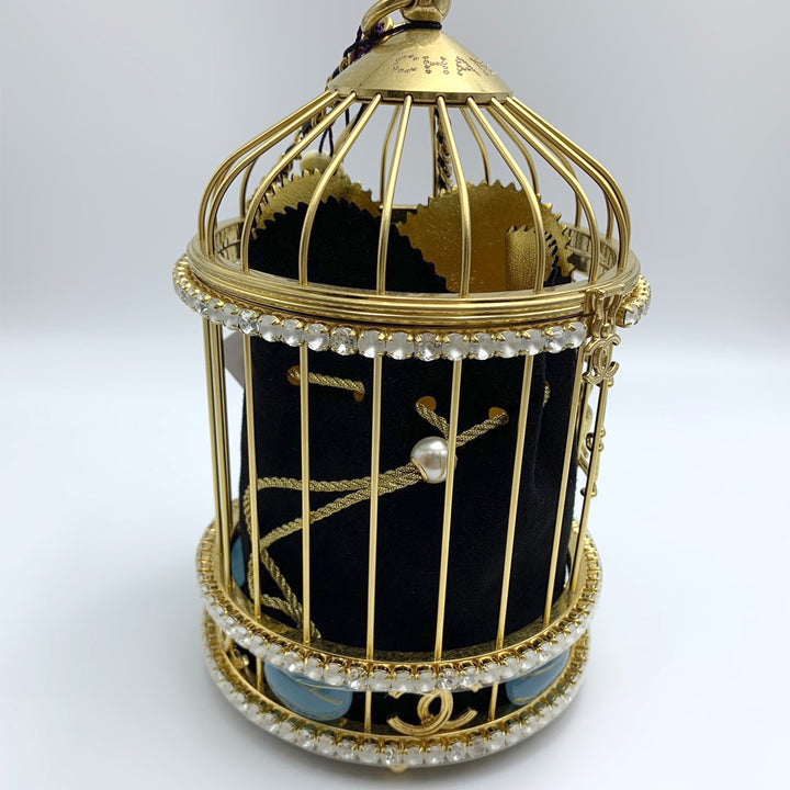 Chanel Bird Cage Minaudiere in Strass and Enamel with Gold Hardware