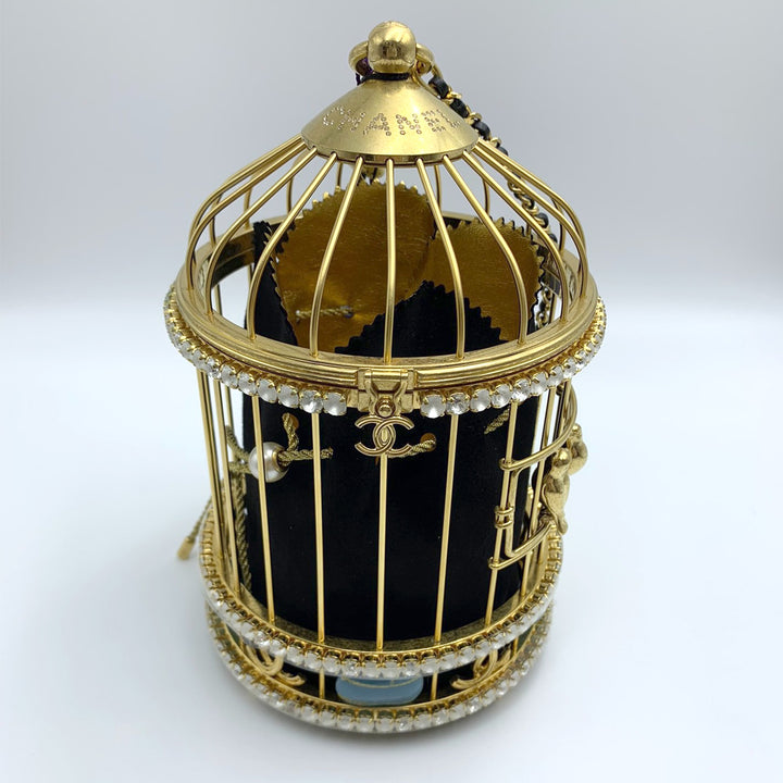 Chanel Bird Cage Minaudiere in Strass and Enamel with Gold Hardware