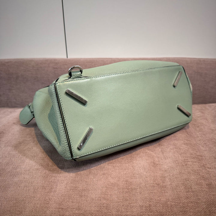 Loewe Medium Gingham Puzzle Bag In Green