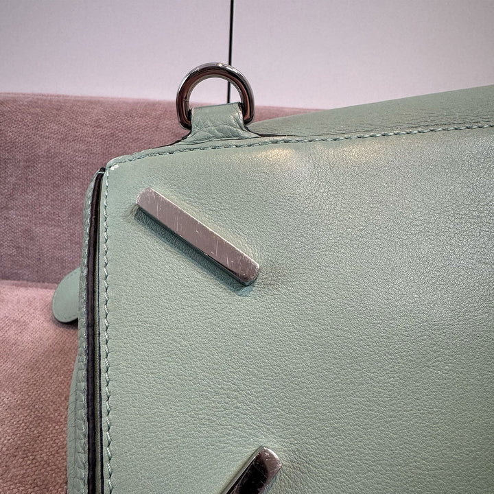 Loewe Medium Gingham Puzzle Bag In Green