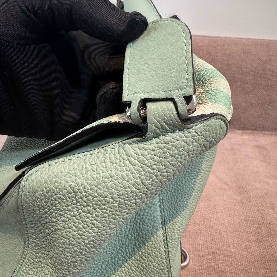 Loewe Medium Gingham Puzzle Bag In Green