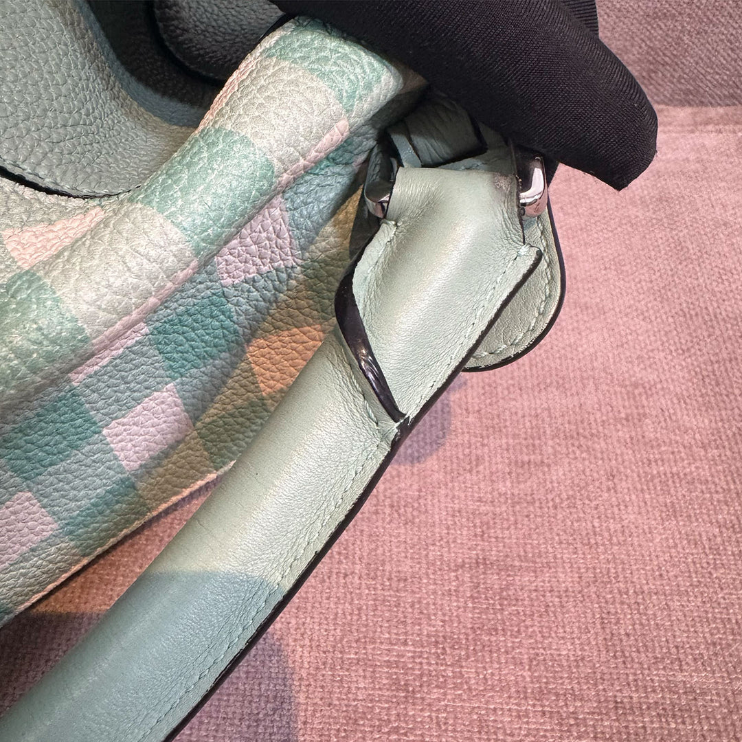 Loewe Medium Gingham Puzzle Bag In Green