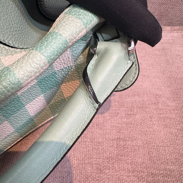 Loewe Medium Gingham Puzzle Bag In Green