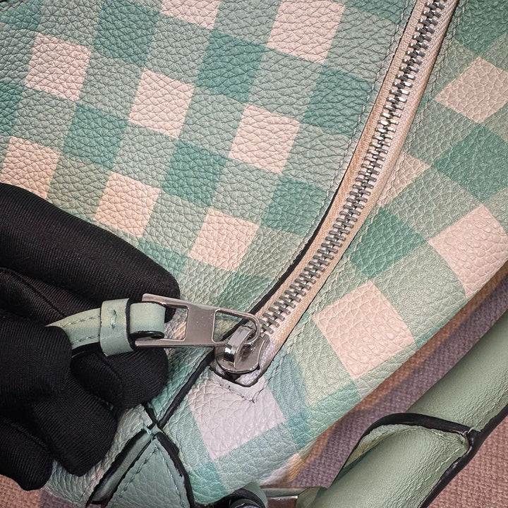 Loewe Medium Gingham Puzzle Bag In Green
