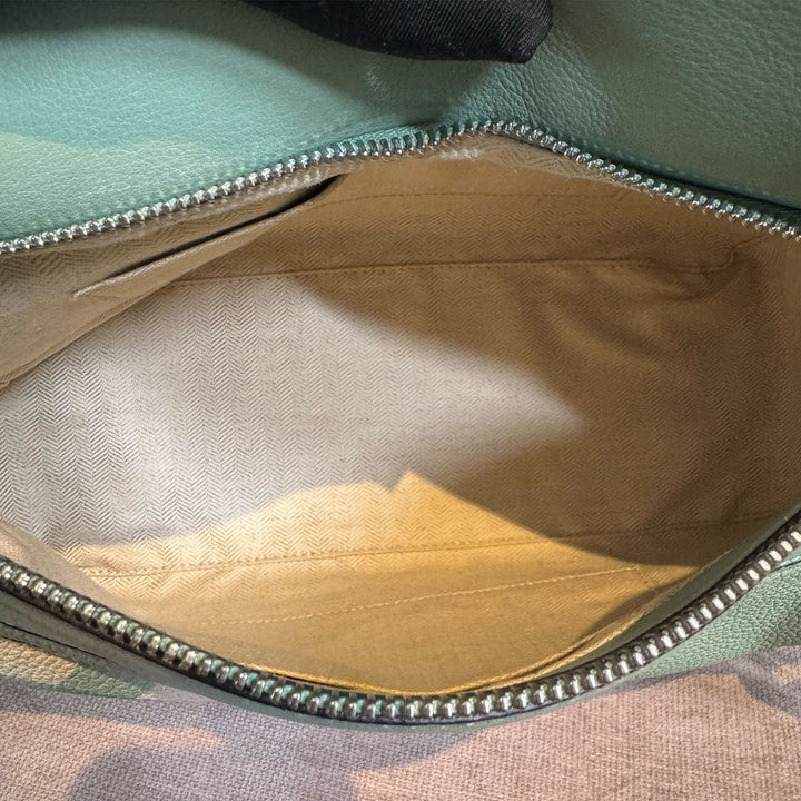 Loewe Medium Gingham Puzzle Bag In Green