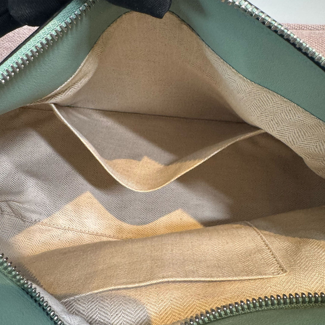 Loewe Medium Gingham Puzzle Bag In Green