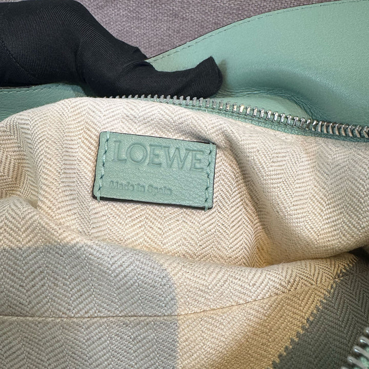 Loewe Medium Gingham Puzzle Bag In Green
