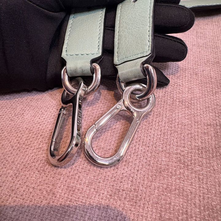Loewe Medium Gingham Puzzle Bag In Green