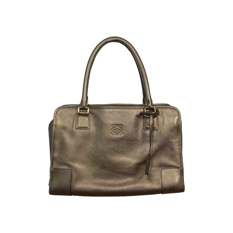 Loewe Vintage Rare Amazona 35cm Gold Bronze Leather Gold Hardware