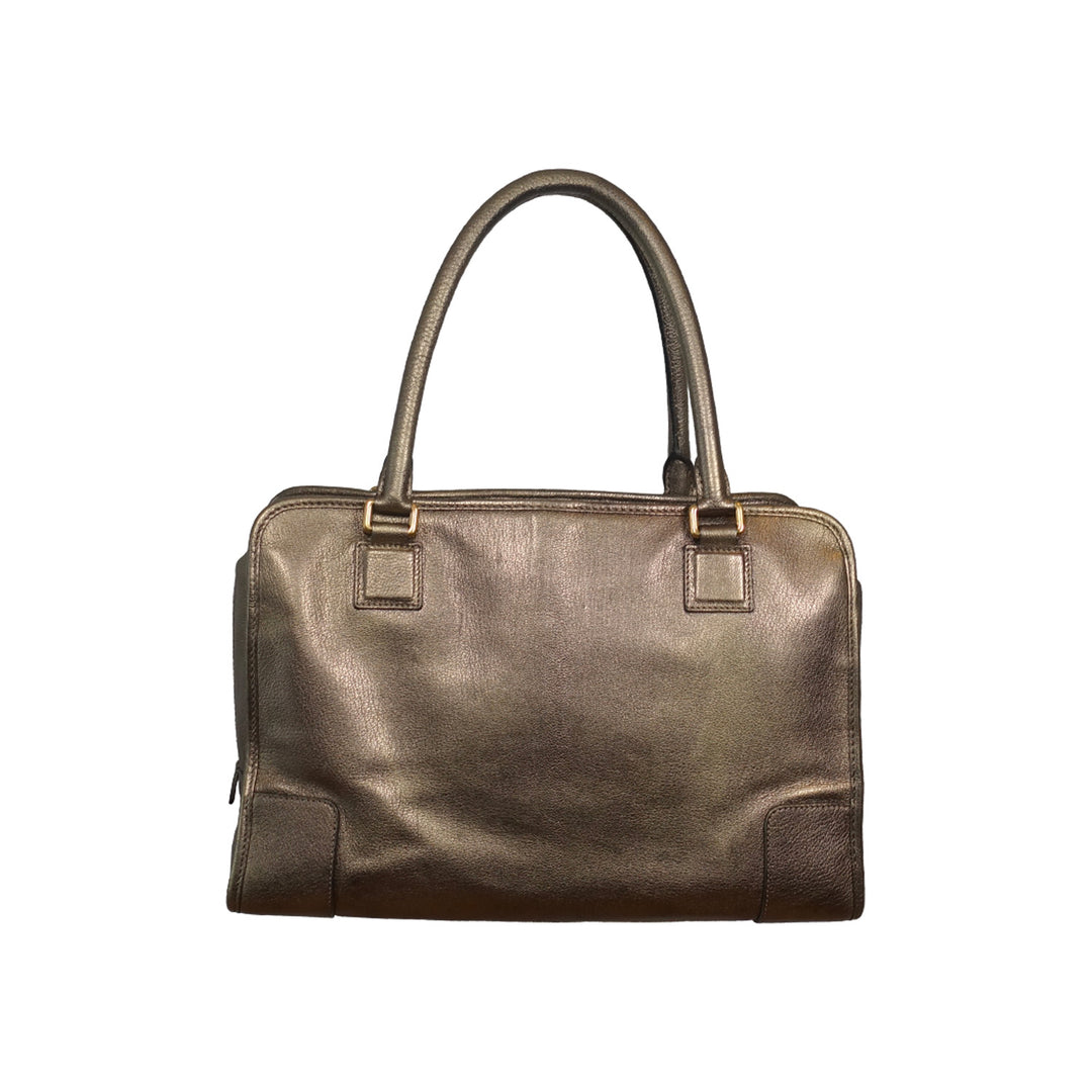 Loewe Vintage Rare Amazona 35cm Gold Bronze Leather Gold Hardware