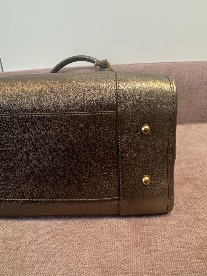 Loewe Vintage Rare Amazona 35cm Gold Bronze Leather Gold Hardware
