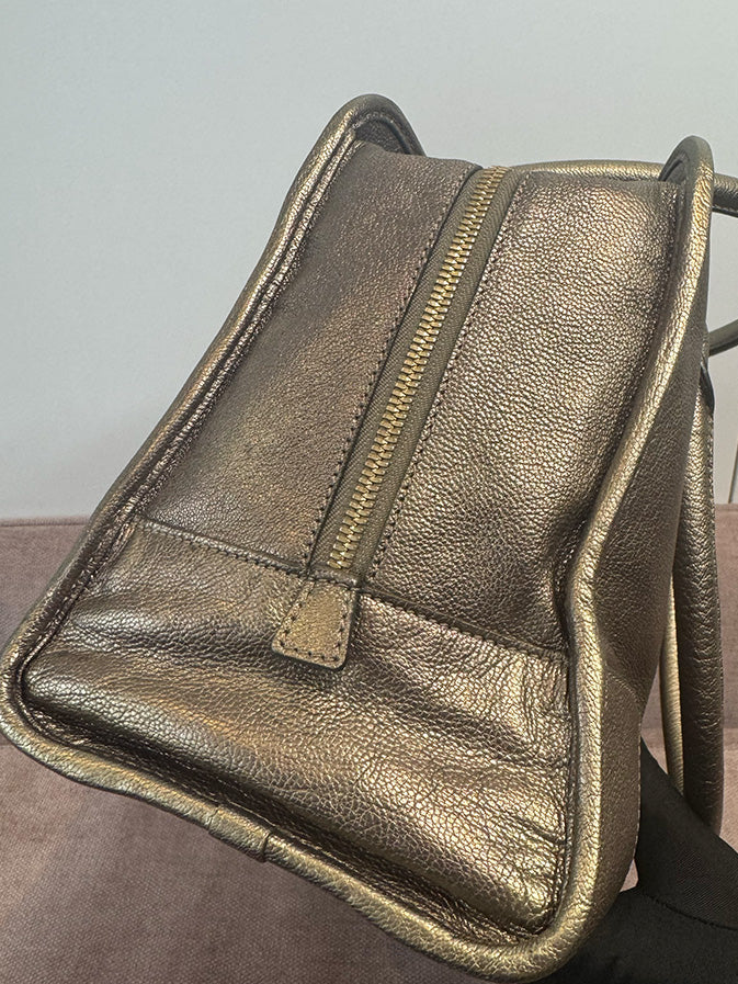 Loewe Vintage Rare Amazona 35cm Gold Bronze Leather Gold Hardware