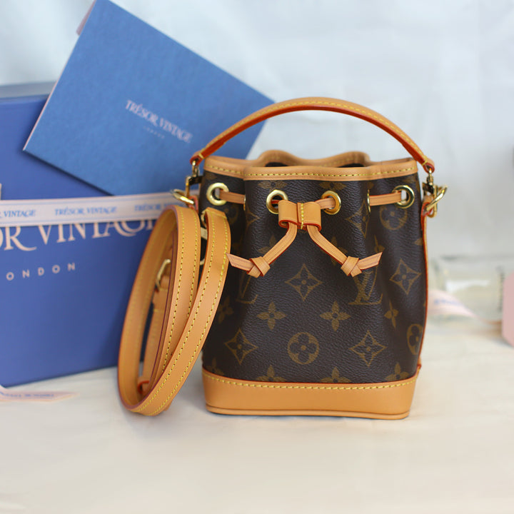 Louis Vuitton Nano Noé Monogram Bag Gold Hardware