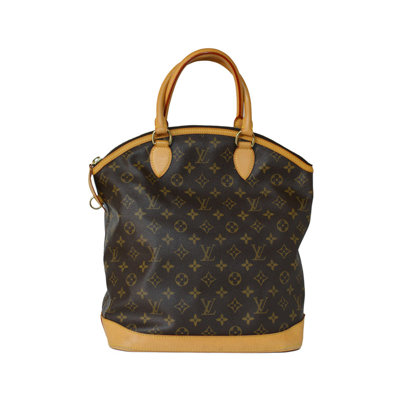 Louis Vuitton Vintage Lockit Vertical Handbag Monogram Canvas Gold Hardware