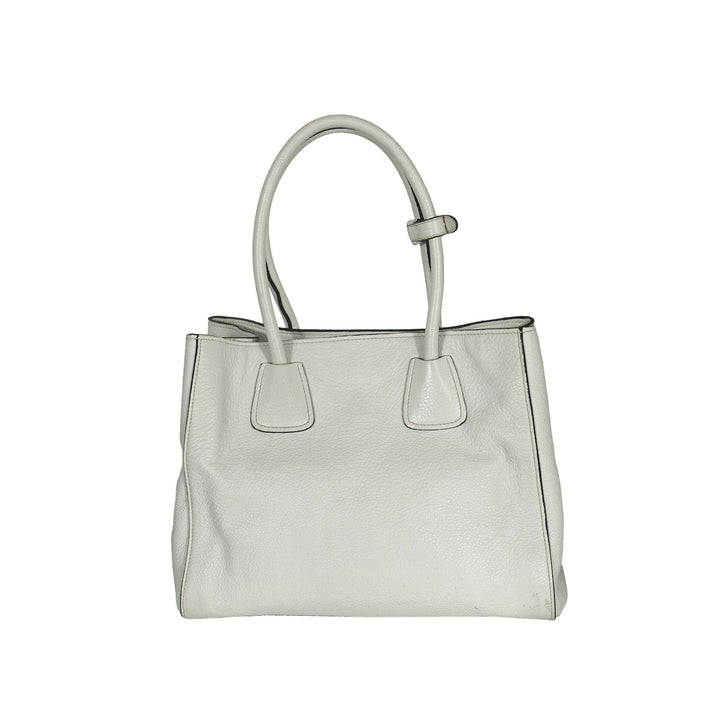 Prada Vitello Phenix Tote Bag White Gold Hardware