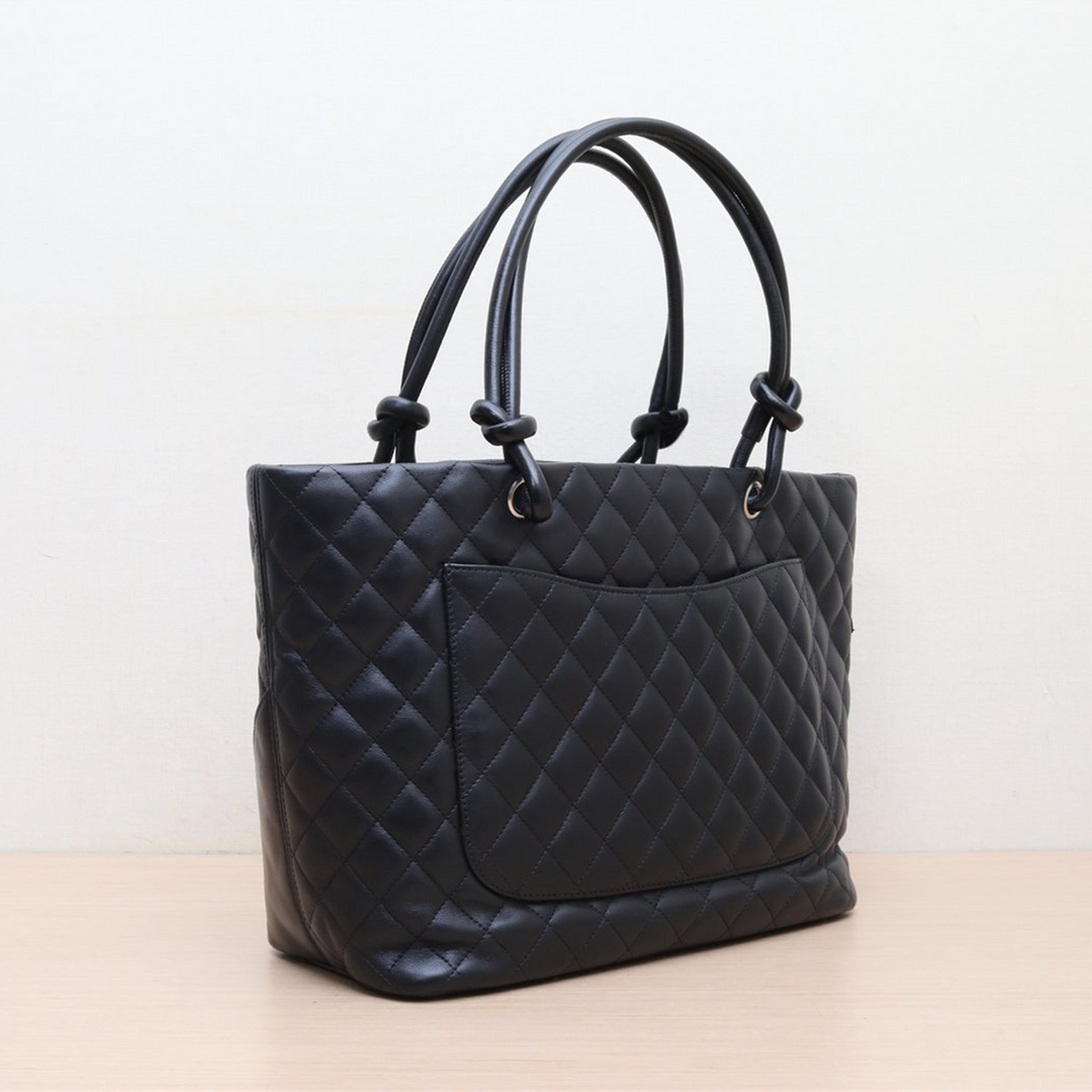 Chanel Black Quilted Leather Large Ligne Cambon Tote CC Logo