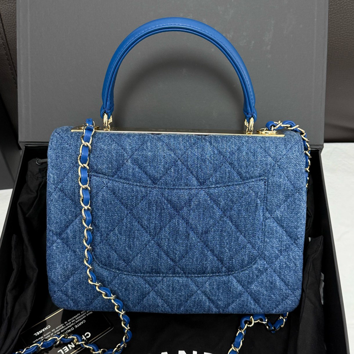 Chanel Trendy CC Blue Denim Top Handle Bag Small