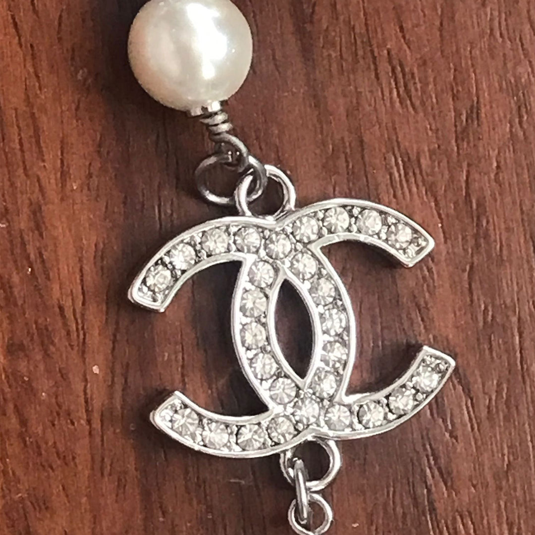 Chanel Pearl Long Necklace with Multi CC Logo