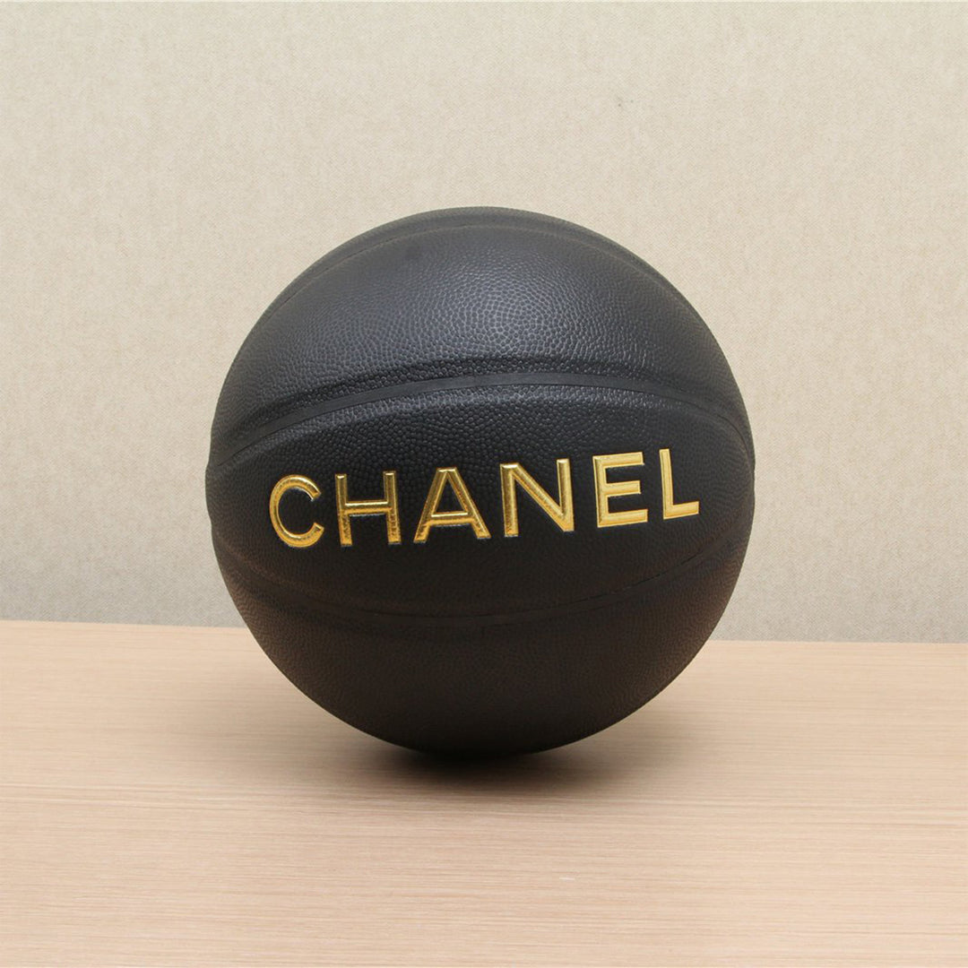 Chanel Rare Gold Black Rubber Calfskin Chain Net Basketball Minaudiere Bag