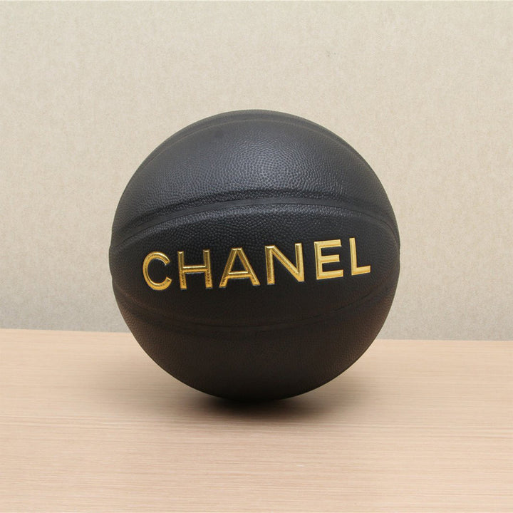 Chanel Rare Gold Black Rubber Calfskin Chain Net Basketball Minaudiere Bag