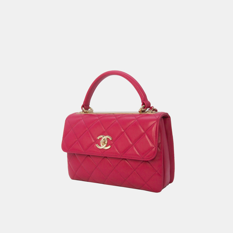 Chanel Dark Pink Trendy CC Lambskin Leather Flap Bag