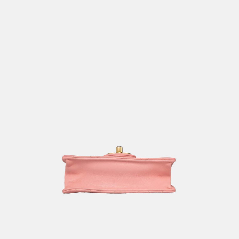 Chanel Pink Vertical Pearls Clutch with Chic Pearl Chain and Gold Hardware GHW