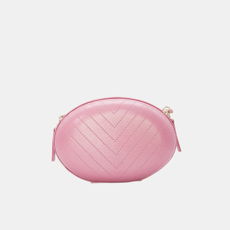 Chanel *Runway Collection* Pink Chevron Stitched Leather Box Evening Bag