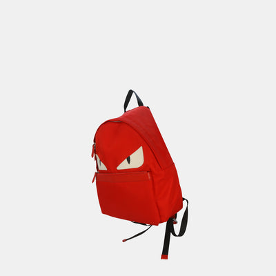 Fendi Monster Backpack Nylon In Red