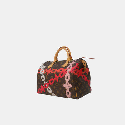 Louis Vuitton 2016 Bay Rose Ballerine Poppy Limited Edition Chain Flower Speedy Bag
