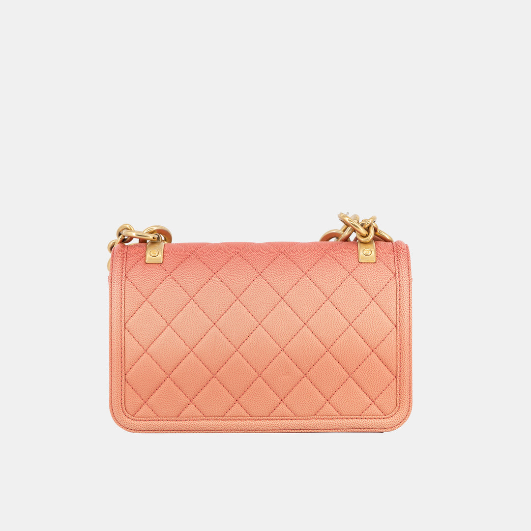 Chanel Sunset on the Sea Flap Bag In Coral Pink Caviar
